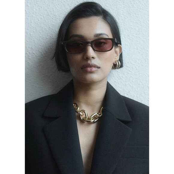 Gince Goods Danny Small Sunglasses in Chocolate Brown/Burgundy main image 7
